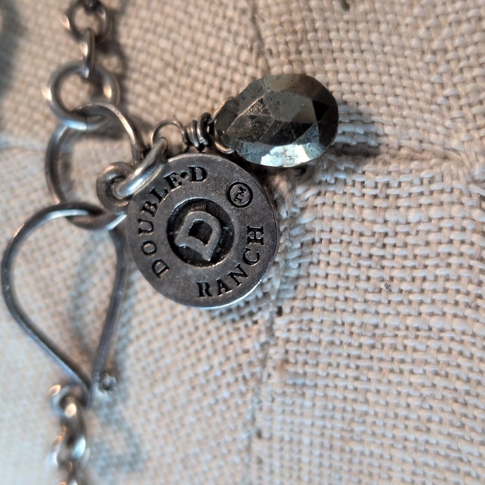 Double D Ranch Peyote Bird Squash Blossom Silver and Black Pendant Necklace - Picture 5 of 5